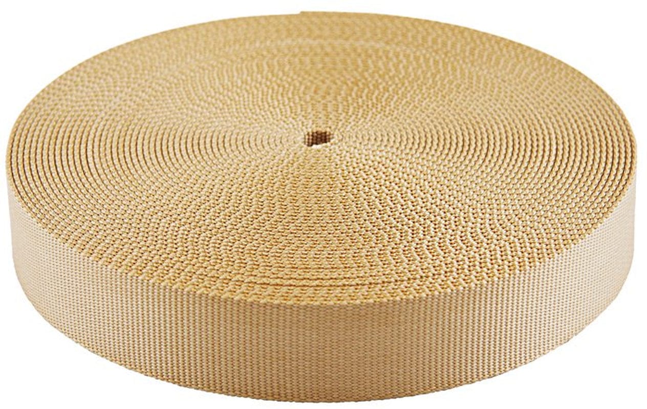 1/2 Inch Gold Heavy plus Nylon Webbing Closeout, 50 Yards
