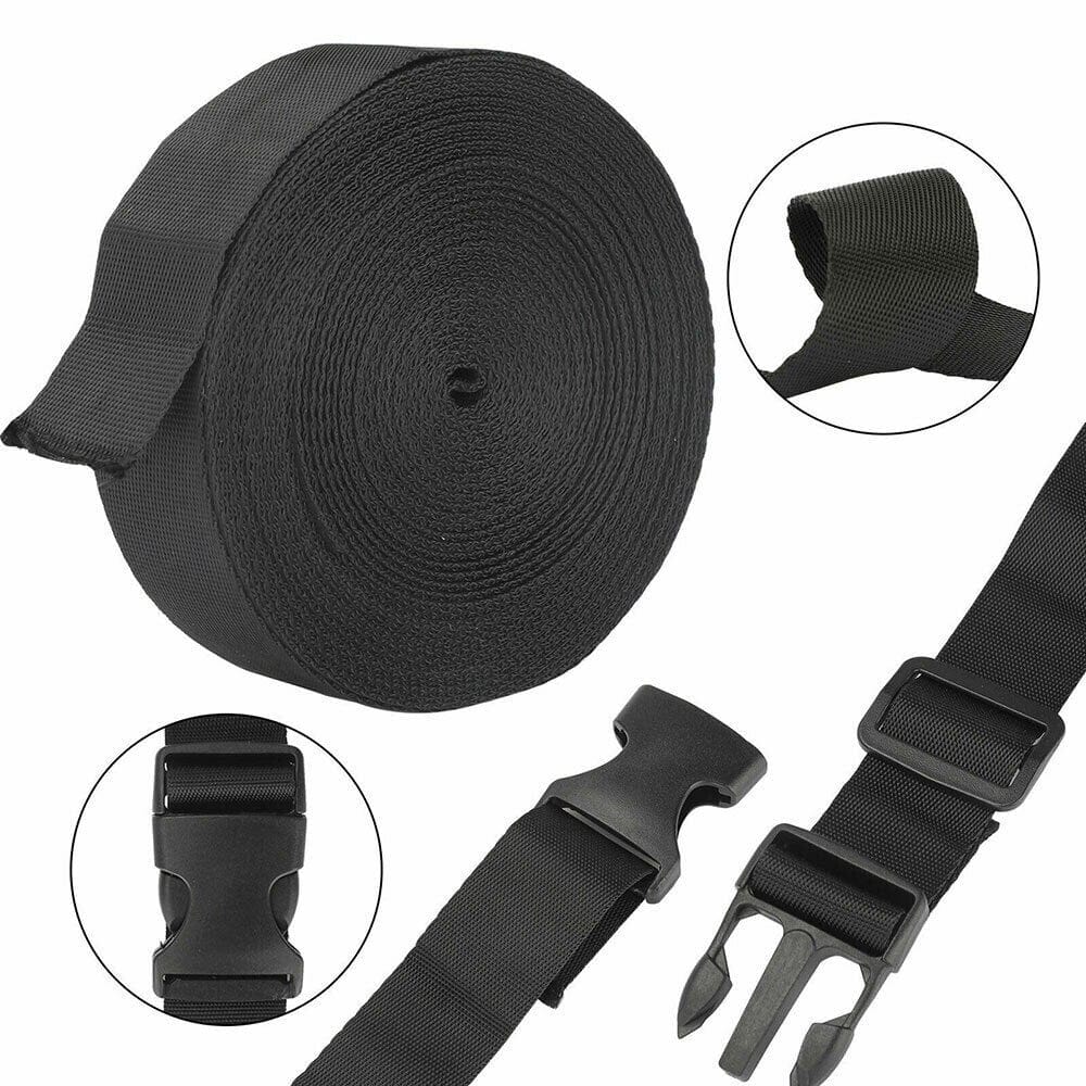 1 Inch 11 Yards Nylon Webbing Strap with 10PC Plastic Buckle + 10PC Side Release US+++