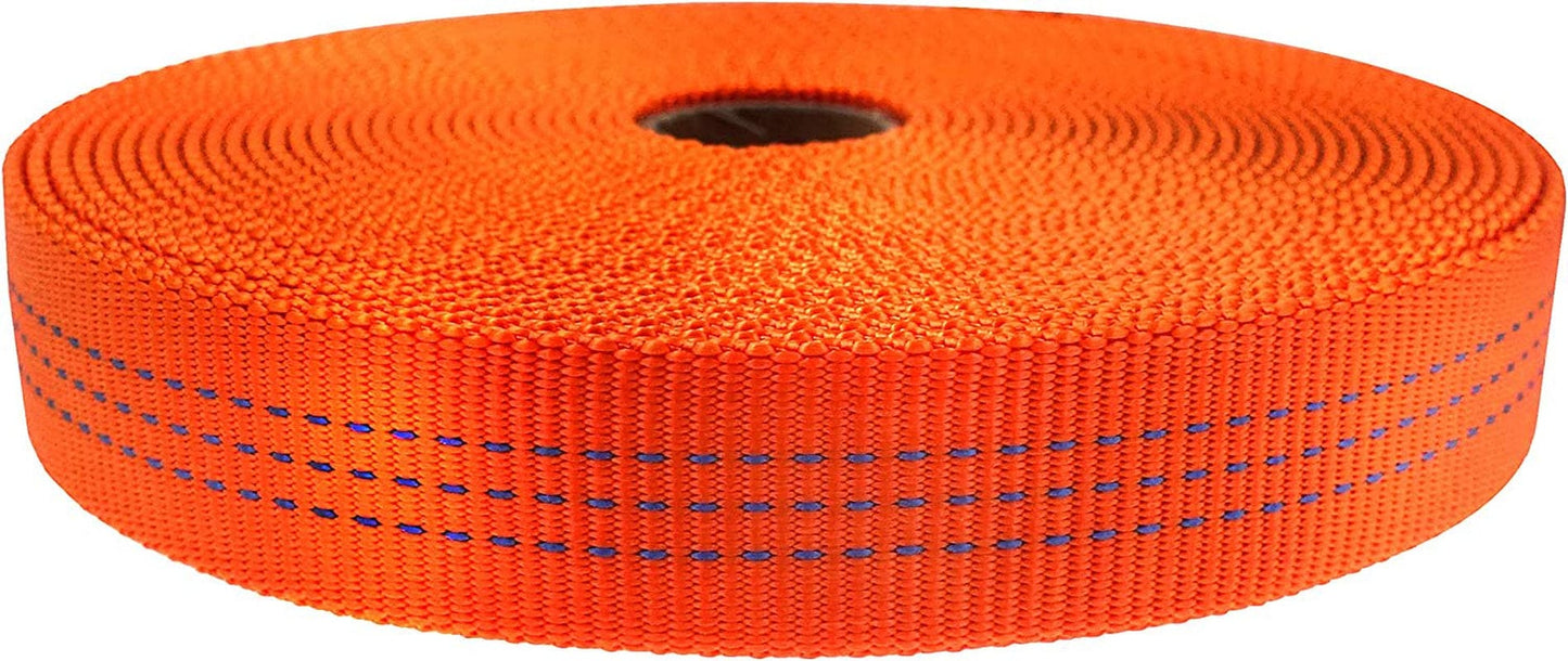 1 Inch Nylon Tubular Webbing Tape UIAA Certified 4000Lb Heavy Duty for Climbing Rescue Rope Works Survival Outdoor General Purposes 1" X 30Ft / 10 Yards,Orange