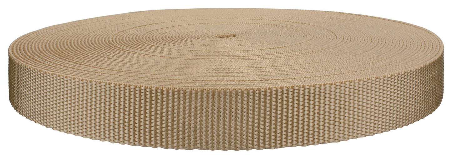 1 Inch Taupe Heavy plus Polypro Webbing Closeout, 50 Yards