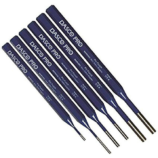 Dasco Pro 22 Pin Punch Kit, High Carbon Steel, 6-Piece