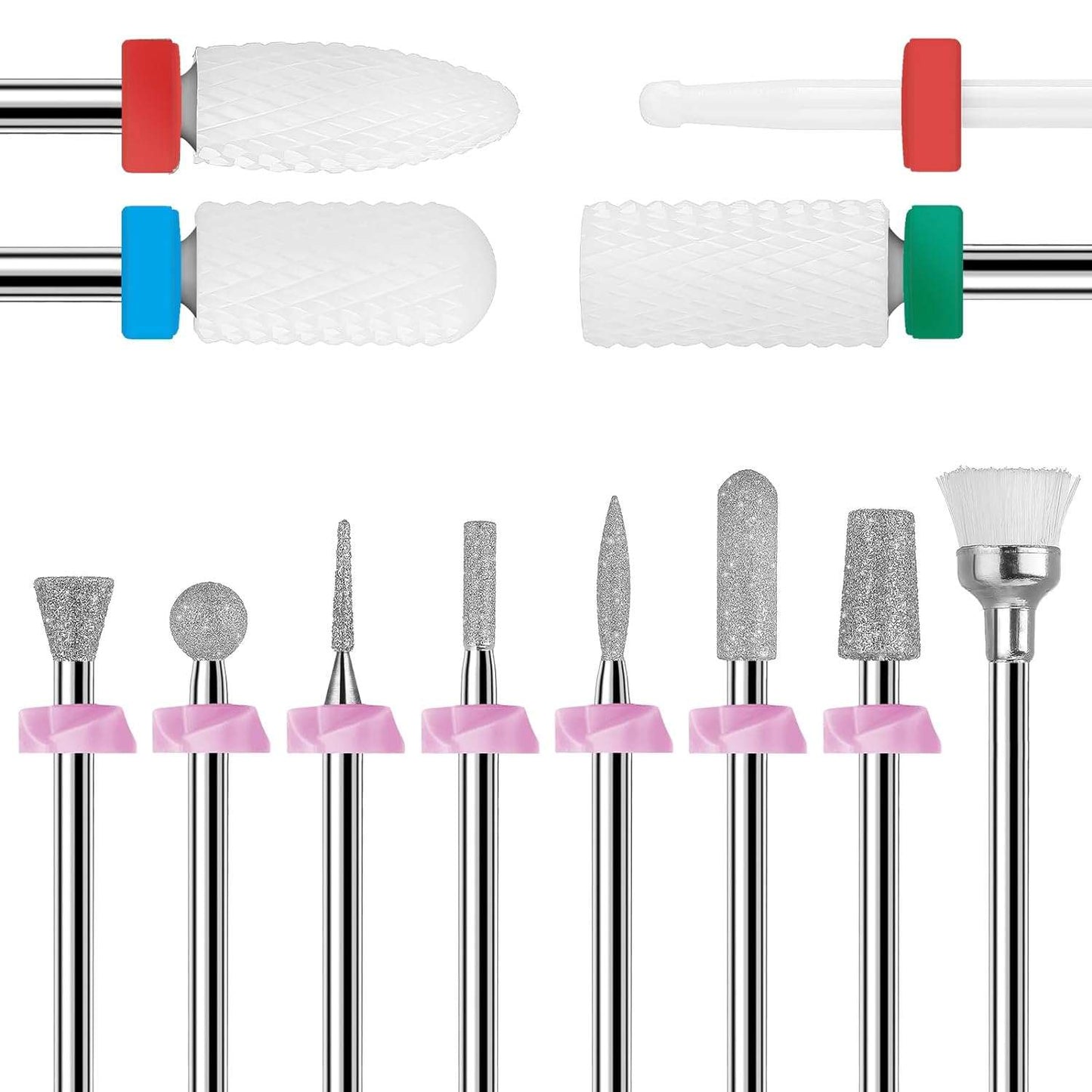 Dimond Ceramic Drill Bit Set 12Pcs for Cuticle Cleaner