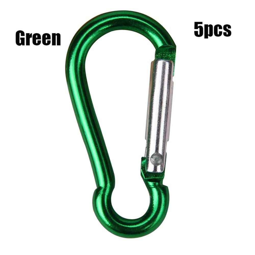 2/5Pcs 7 Colors Camping Hiking Outdoor Tool Climbing Accessories Hooks Spring Quickdraws Clip Keychain Buckles Carabiner RED 5PCS