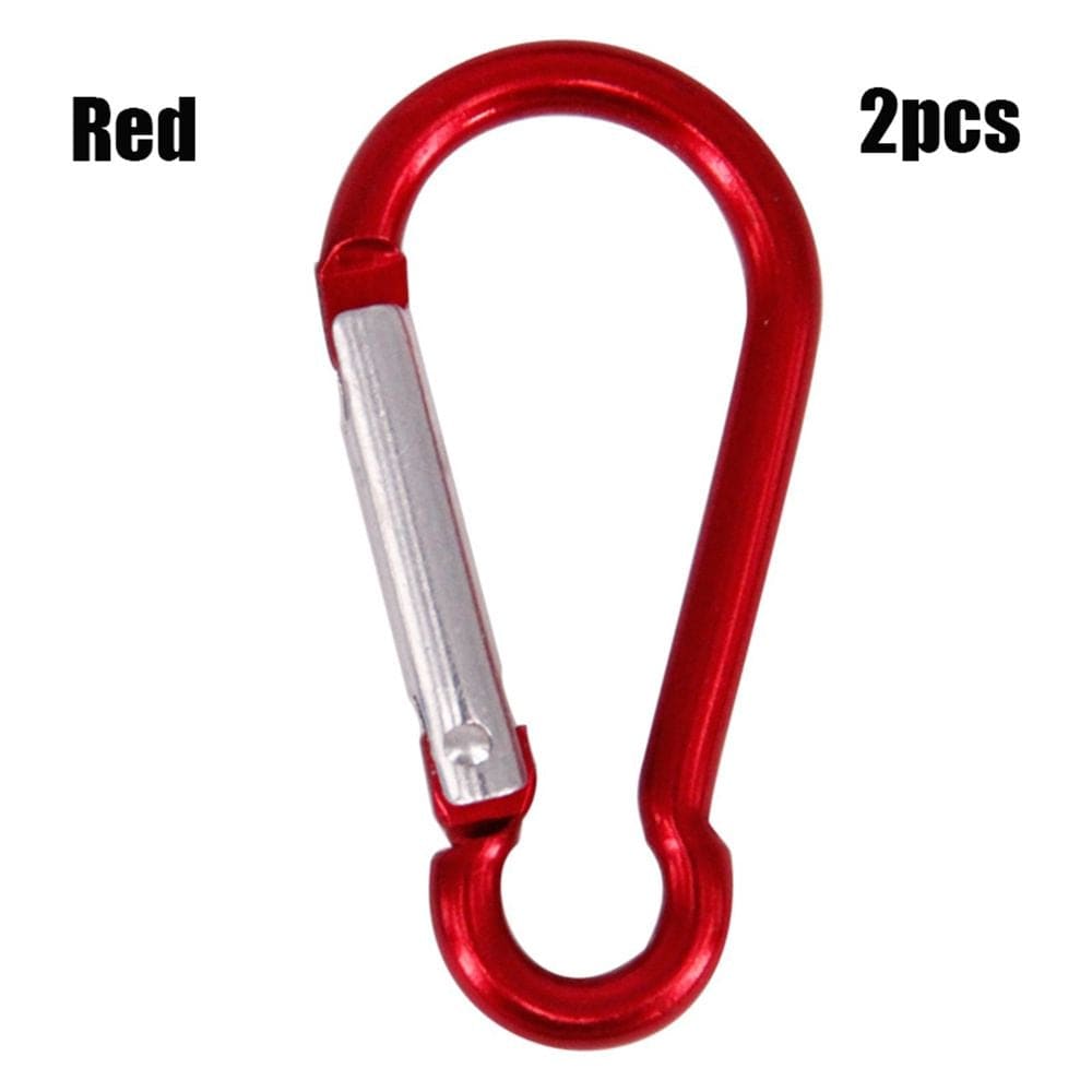 2/5Pcs High Quality Camping Hiking Aluminum Alloy Outdoor Tool Spring Quickdraws Clip Hooks Carabiner Keychain Buckles RED 5PCS