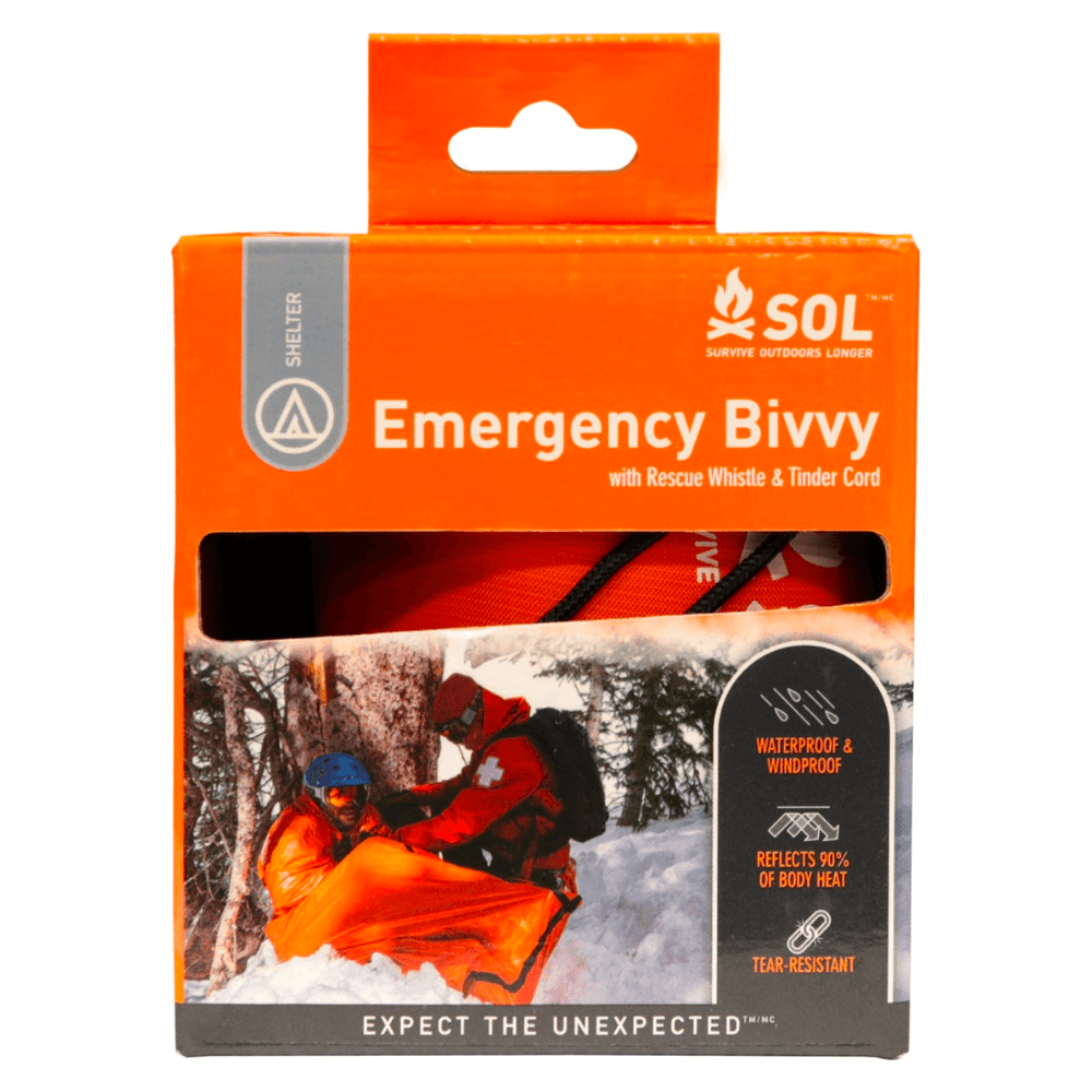 SOL Emergency Bivvy w/ Rescue Whistle - Orange