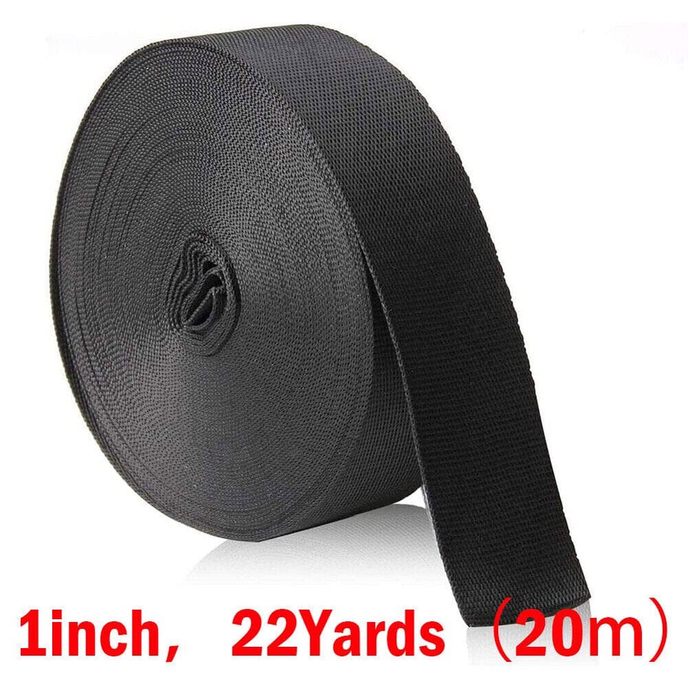22 Yards 1 Inch Wide Black Nylon Heavy Duty Webbing Strap DIY for Bags Hammocks