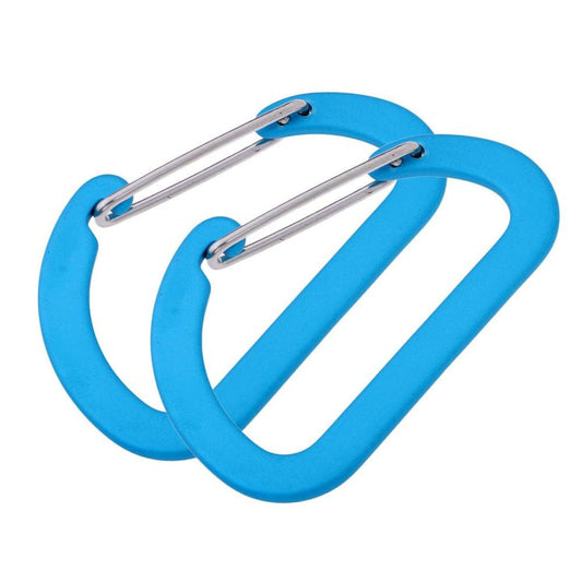 2Pcs Aluminum Alloy Carabiner D Shape Keychain Spring Clip for Outdoor Backpacking, Camping, Hiking, Travel or Daily Household Use