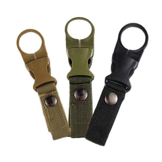 3 Pcs Military Webbing Buckles Hooks Water Bottle Holder Clip Outdoor Hiking Climbing Carabiner Belt Backpack Hanger Hooks