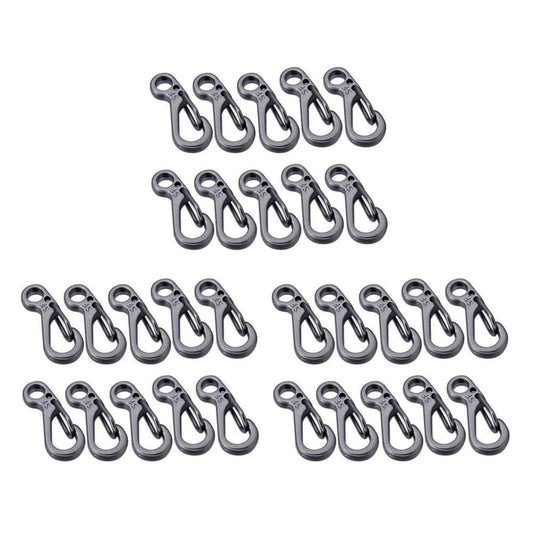 30Pcs/Mini Spring Backpack Clasps Climbing Carabiners EDC Keychain Camping Bottle Hooks Survival Gear - Grey