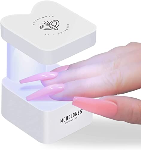 modelones Mini LED Lamp for Nails with 2 Timers for Fast Nail Extension, Portable USB Nail Dryer for Travel