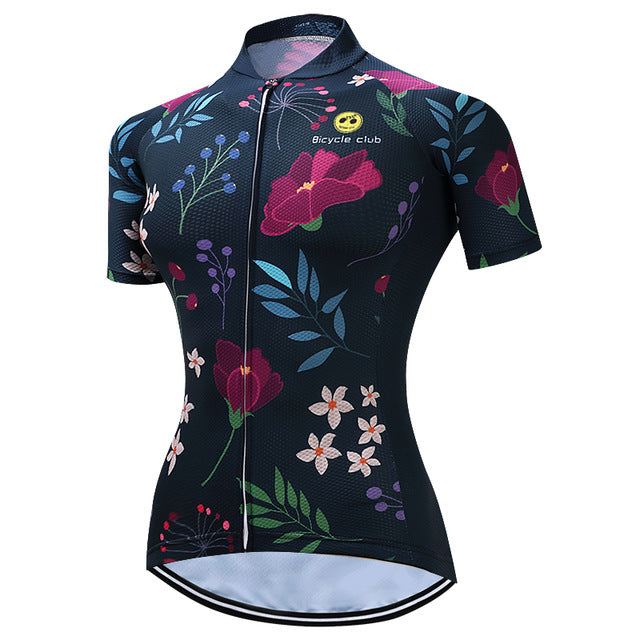 Women Cycling Jersey Shirt - Blue Force Sports