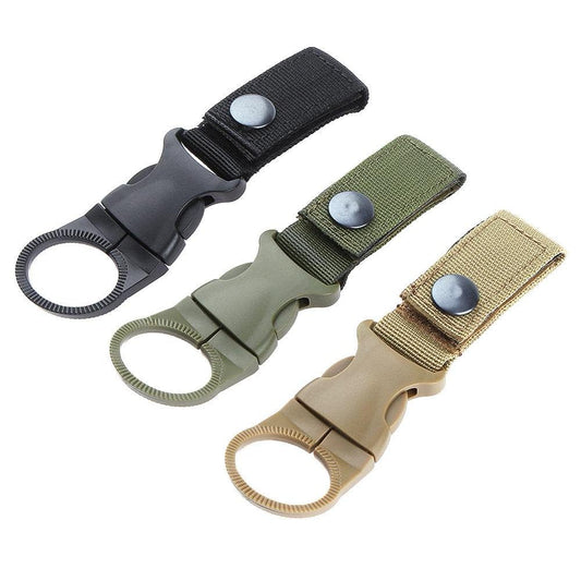 3Pcs Nylon Webbing Buckle Water Bottle Holder Clip Climb Carabiner Belt