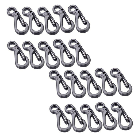 40Pcs/Mini Spring Backpack Clasps Climbing Carabiners EDC Keychain Camping Bottle Hooks Survival Gear - Grey