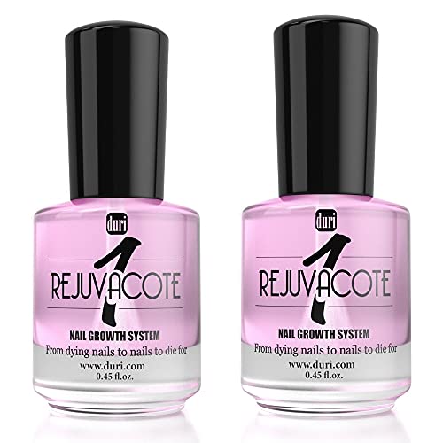 duri Rejuvacote 1 Nail Growth System - Original Maximum Strength Formula - Nail Strengthener and Nail Growth - Base and Top Coat - Pack of 2 - 0.45 fl. oz.