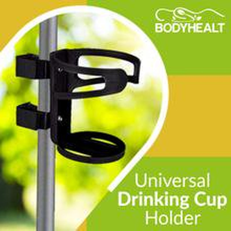 Universal Drinking Cup Holder No Screws Required Adjustable for Any Kind of Strollers, Walkers, Bicycles, Wheelchairs, Bed Railings and Even on a Drumset | Drink Walker Cup Holder, Bottle Holder