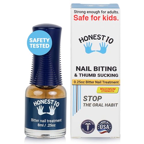 Honest10 Nail Biting Treatment for Kids and Adults, MADE IN USA, Safe and Lab Tested, Pediatric Approved, Strongest Formula, Nail biting Prevention to Stop the Habit Now (0.25 oz)