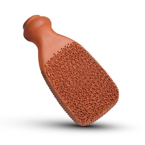C2FLY Terra Cotta Foot Scrubber and Pumice Stone - Long-Lasting, Ergonomically Designed Foot Pumice Stone for Easy Gripping, Features Dual-Sided Scrubbing and Buffing