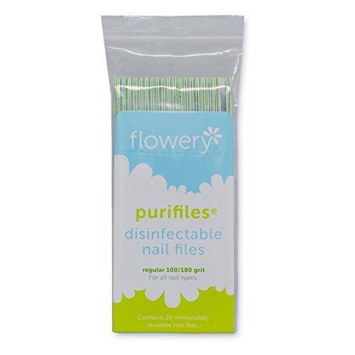 Flowery Purifiles Disinfect Nail Files (Grit 100/180) - 20ct/pack