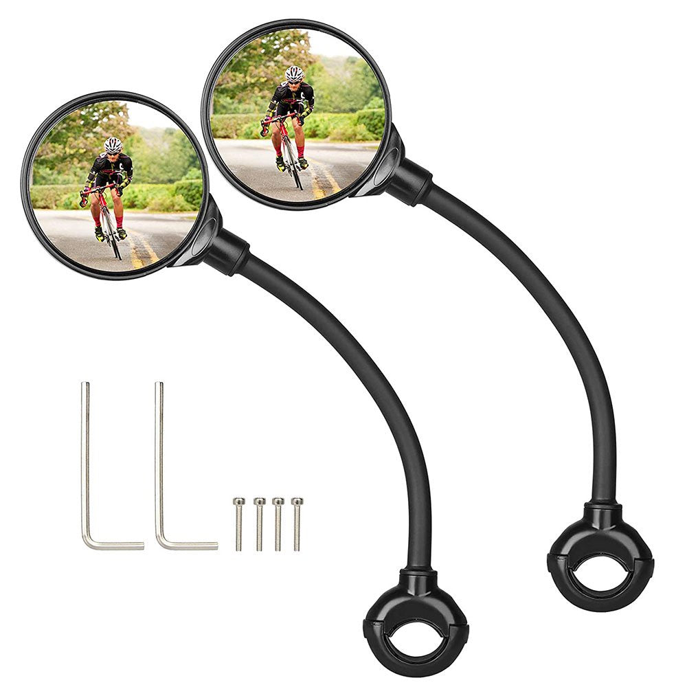 Bike Mirror, Adjustable Wide Angle Bicycle Rear View Mirror, Universal Handlebar Safe Convex Mirror for Mountain Road Bike Cycling Riding