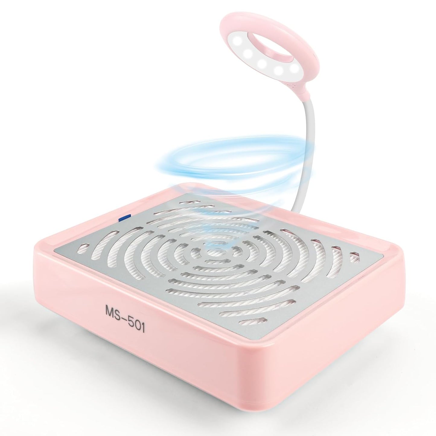 Nail Dust Collector 40W Adjustable Dust Collector for Nails Professional Nail Fan Dust Collector for Nail Vacuum Dust Collector Nail Dust Extractor with Light (Pink)