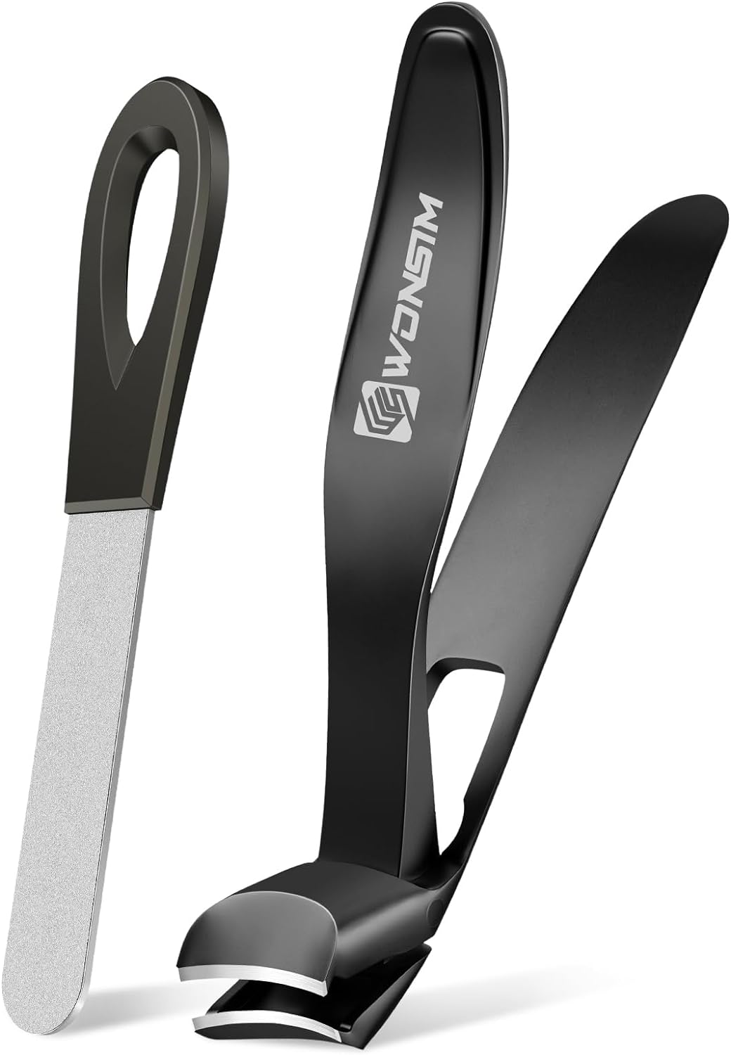 Nail Clippers for Seniors Thick Nails, Angled Head Ergonomic Toenail Clippers with Wide Jaw Opening, Heavy Duty Mess Free Nail Cutter Nail Trimmer for Men Women