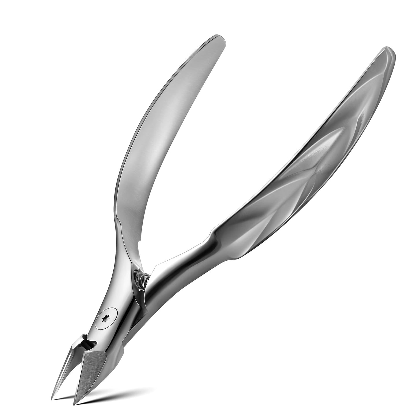 FERYES Full Jaw Cuticle Trimmer - Heavy Duty Nail Cuticle Cutter Clipper with Built-in Spring - Precision Cuticle Remover Tool for Perfect Nails