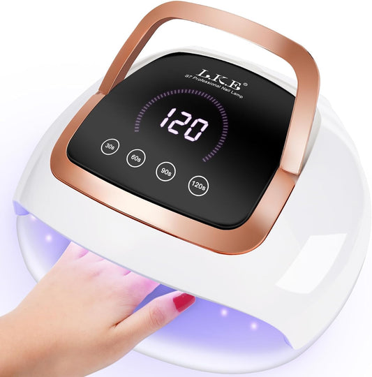 UV Light for Gel Nails,LKE Nail Dryers 268W UV LED Nail Lamp for Gel Nail Polish Kit Fast Curing with 66 LED Beads 4 Timers LCD Display and Auto Sensor Professional for Home and Salon Use