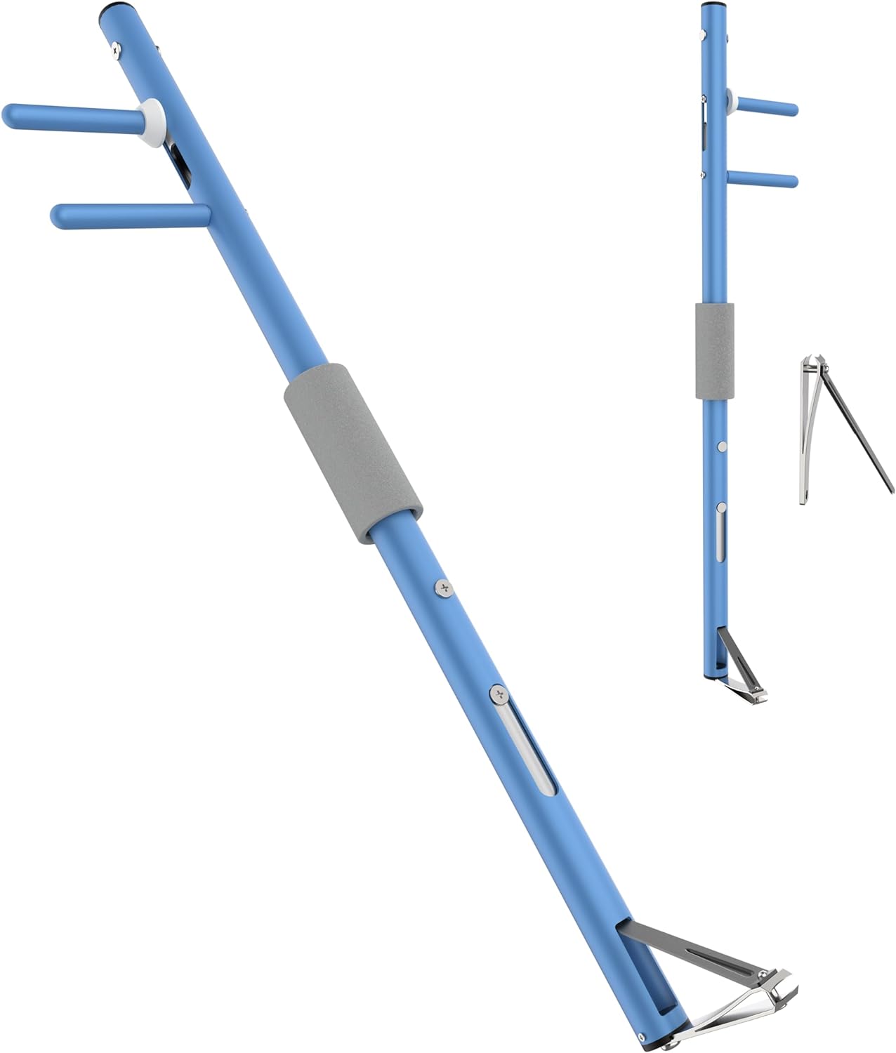 Long Handled Toenail Clippers for inaccessible toenails w/ 4MM Opening,Two Curved toenail Scissors for Diabetics or Adults Suffering from Arthritis, Obese, The Disabled. (Extended- Two Clippers)