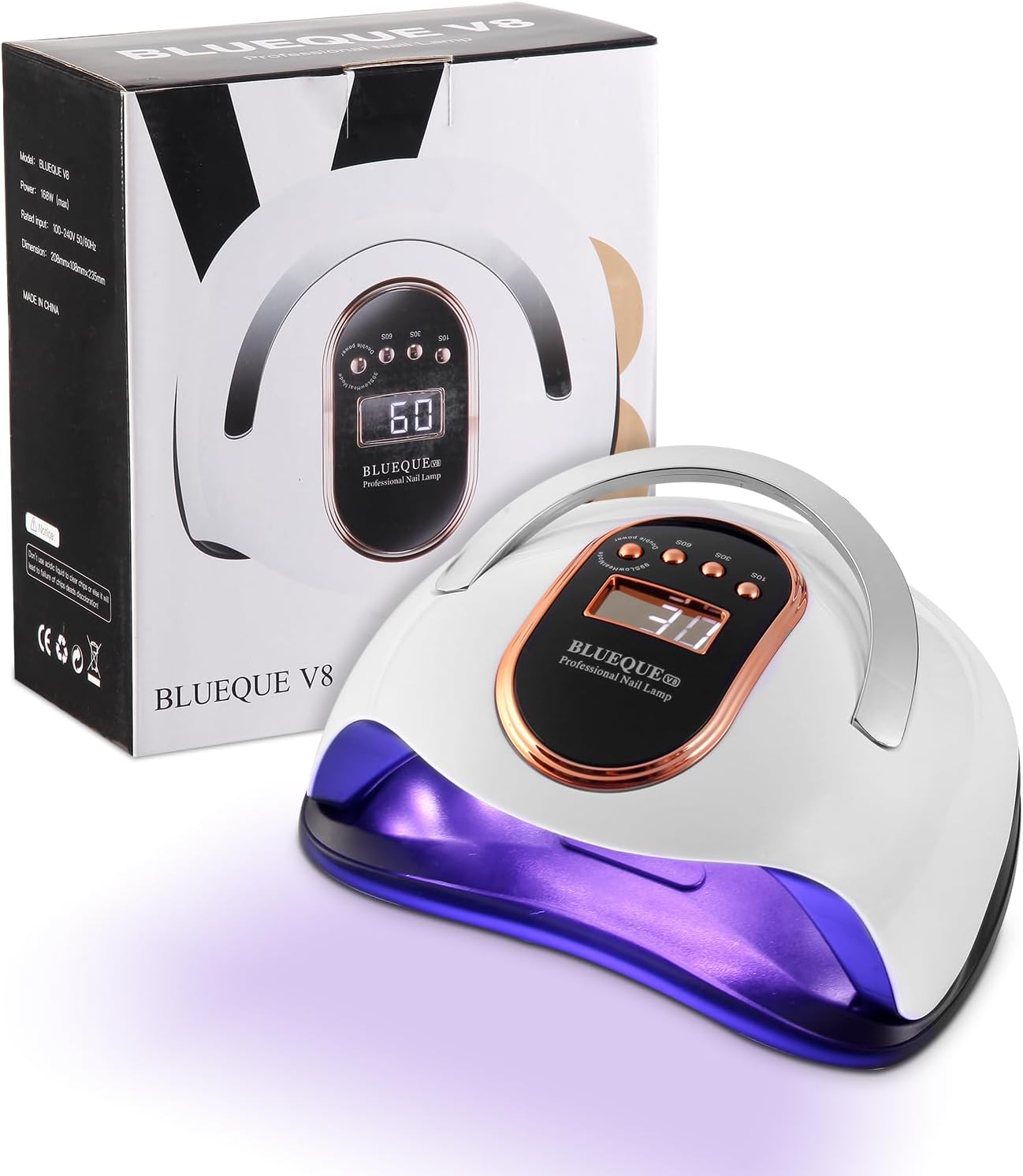 LED Nail Lamp, Dryer 168W Nail Lamp with 36 pcs Beads 4 Timer,Auto Sensor Gel Nail Lamp, for Home Salon Nail Art Tools