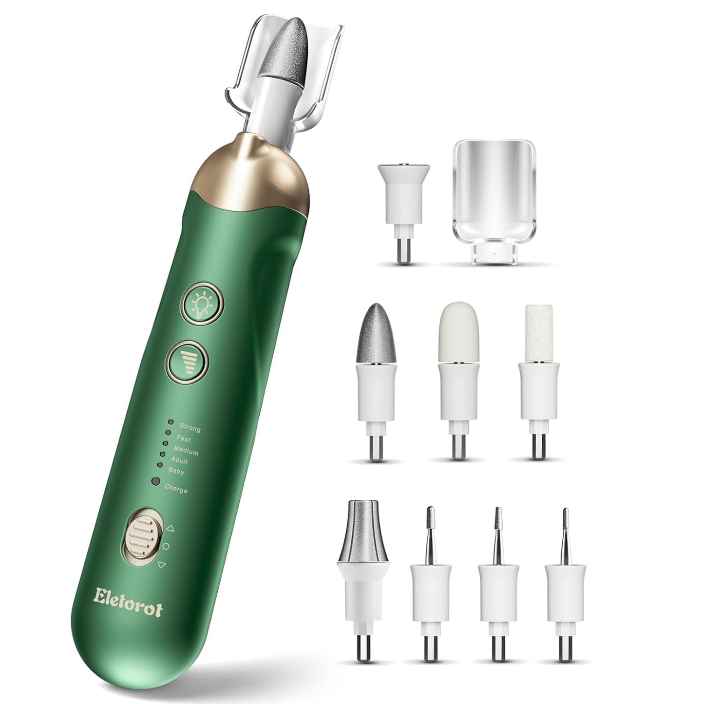 Professional Manicure Pedicure Nail File Kit: Eletorot 8 in 1 Electric Nail File Set, Cordless Pedicure Tools for feet, 5 Speeds Manicure Set, Toe Nail Grinder Kit for Thick Nails