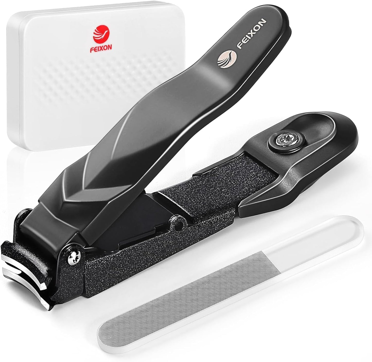 Nail Clippers with Catcher,Heavy Duty Nail Clippers for Men Women,No Splash Ultra Sharp Fingernail & Toenail Clipper,Nail Cutter with Nail File,with Exquisite Case,The Best Gifts for Men Women