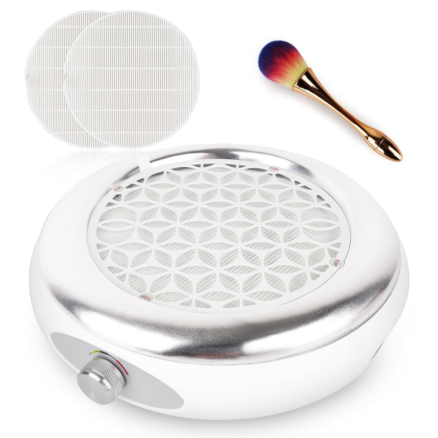 Lavinda Nail Dust Collector, Powerful Nail Dust Vacuum with Reusable Filter, Professional Suction Fan with Integrated Hand Pillow for Acrylic Nails Nail Drills Polishing, Low Noise, Nail Salon