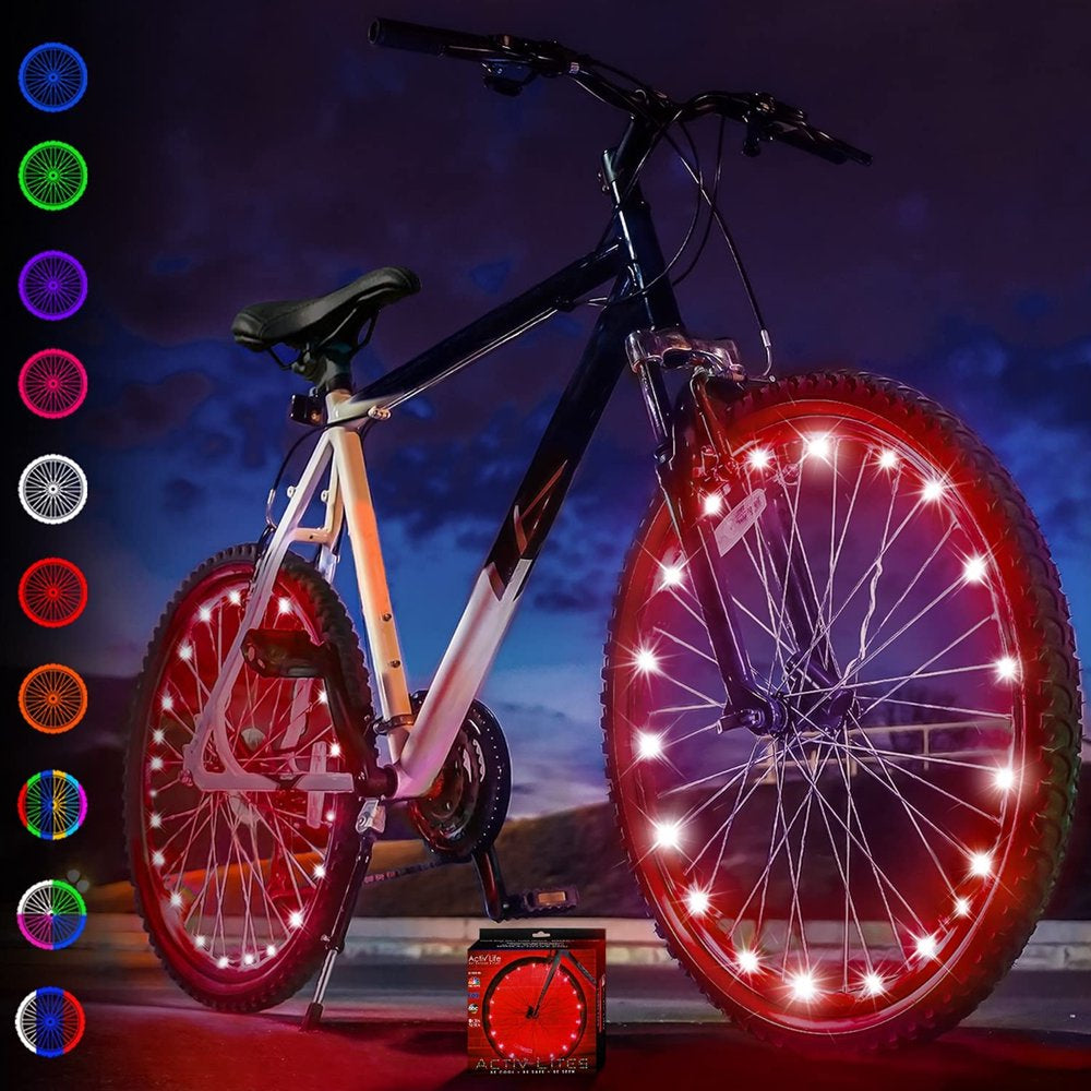 Activ Life LED Bike Wheel Lights Bicycle Spoke Light for Night Riding White 2-Pack
