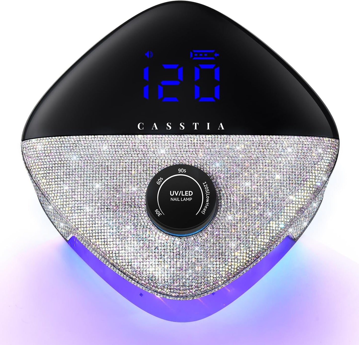 UV Light for Nails, Casstia 54W Bling Bling Rechargeable UV LED Nail Lamp, Cordless Gel UV Nail Light Low Heat Nail Dryer, Knob Control& Mood Light Design, Nail Curing Lamp for Fast Drying Gel Polish