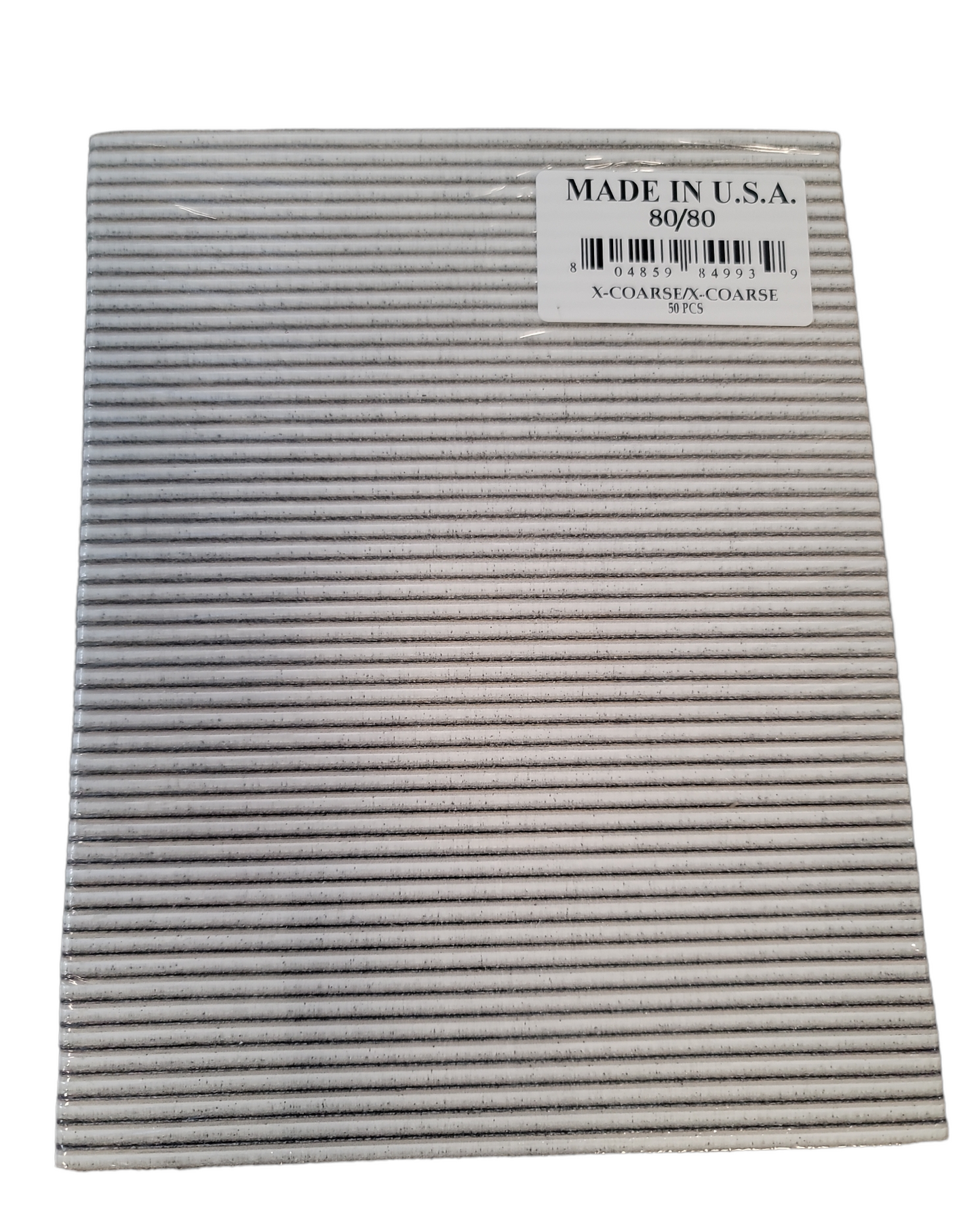 Professional Nail Files Grit 80/80, Jumbo Zebra Rectangle (50pcs in a Pack) - Made in USA