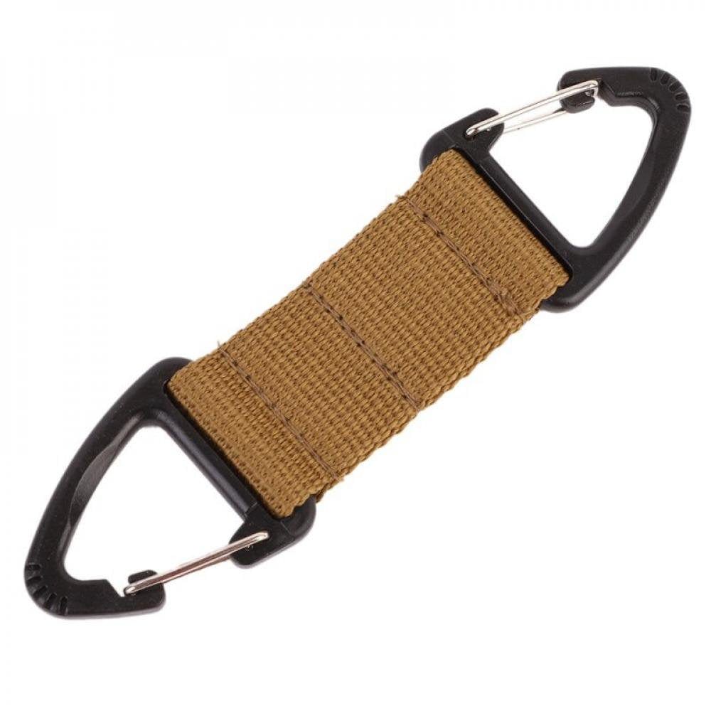 Backpack Molle Webbing Belt Clip Climbing Carabiner Buckle Bag Webbing Belt Clip Clasp Hanging Chain Key Hook Green