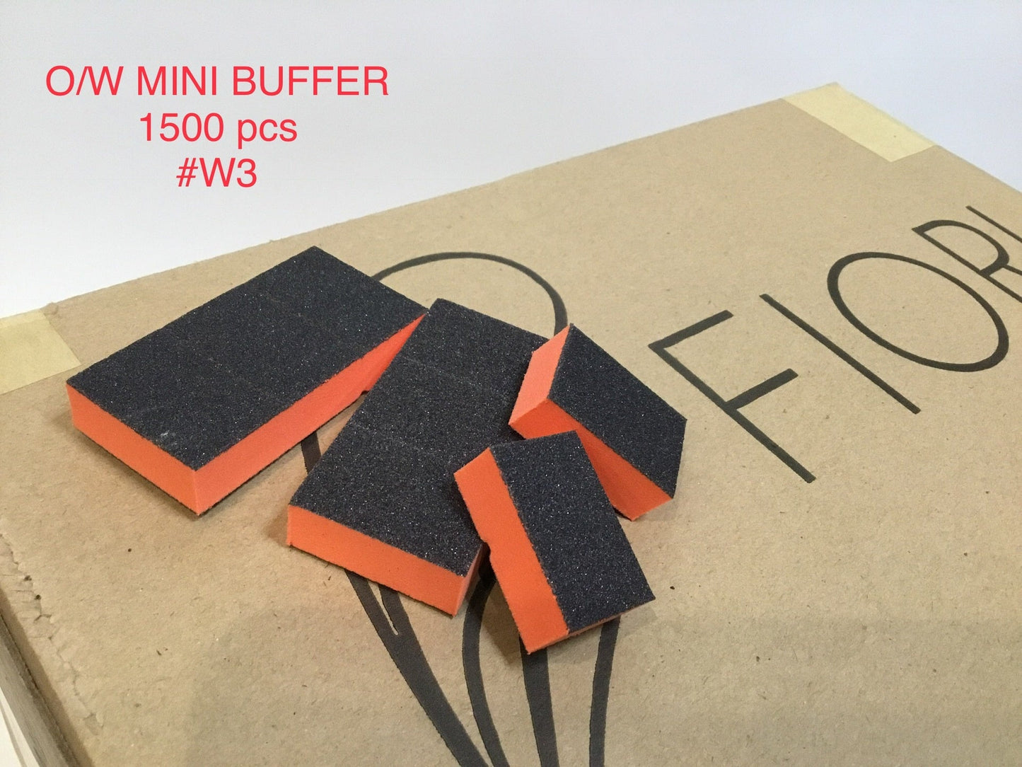 Mini Nail Buffer Orange Black Grit 80/100 - 1500 pc #W3-Beauty Zone Nail Supply