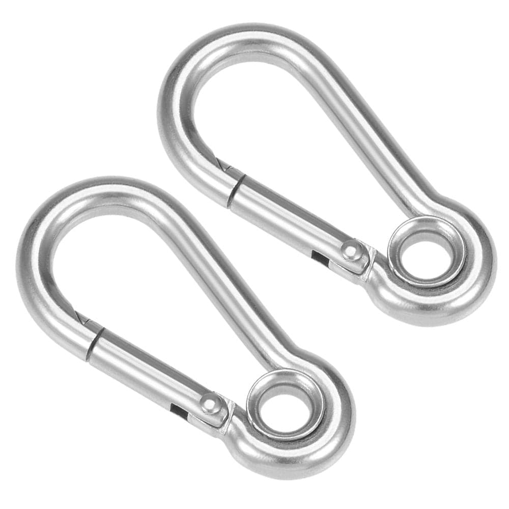 Carabiner Snap Hook, 1.60"/40.7Mm 304 Stainless Steel Carabiner Spring Snap Link Hook Clip Keychain 2 Pcs