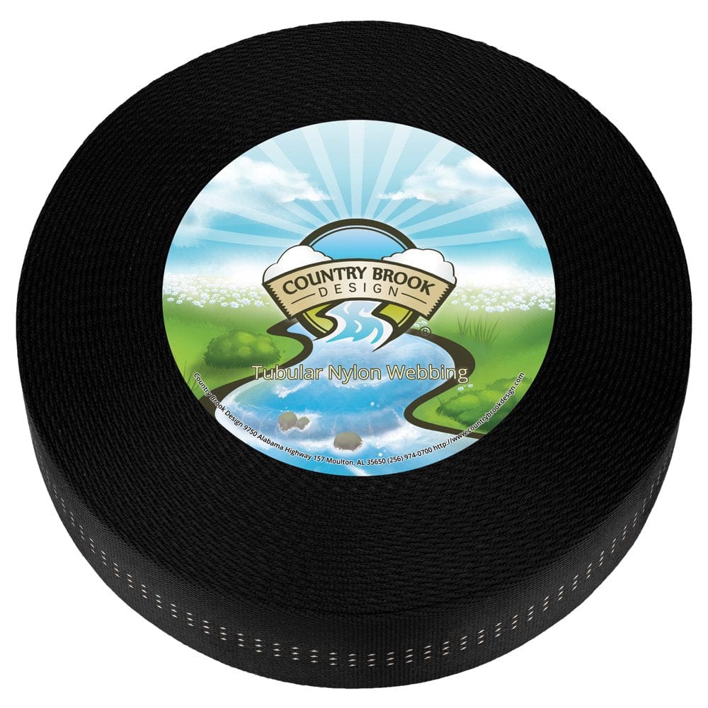 Country Brook Design® 1 Inch Black Climbing Spec Tubular Nylon Webbing, 10 Yards
