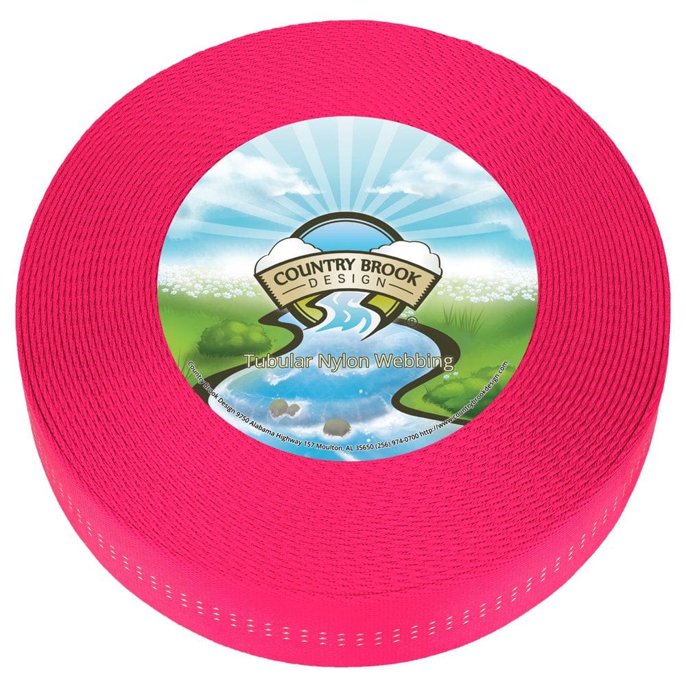 Country Brook Design®1In Hot Pink Climbing Spec Tubular Nylon Webbing, 20 Yards