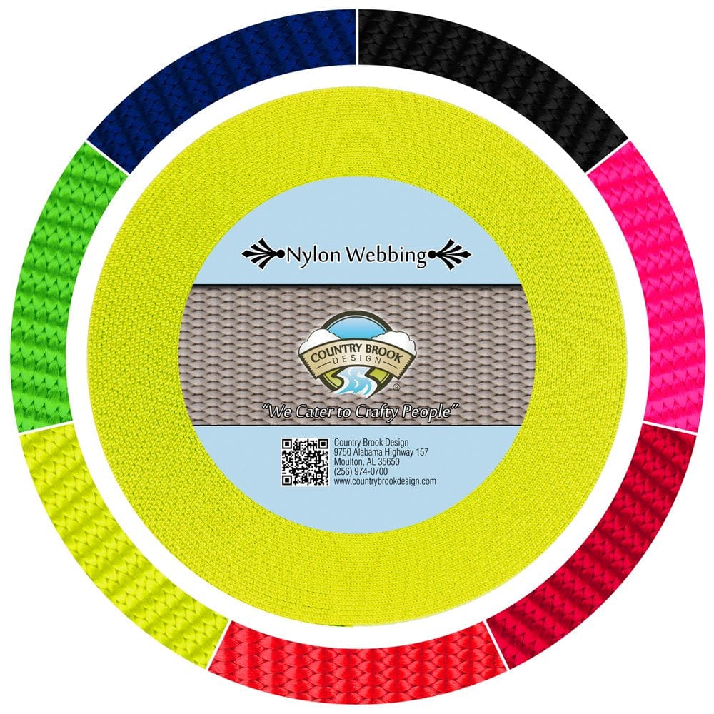 Country Brook Design® 3/4 Inch Blaze Orange Reflective Nylon Webbing, 50 Yards