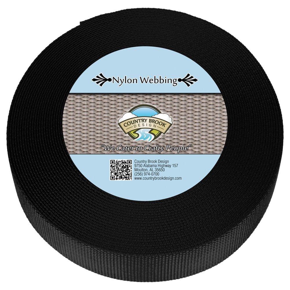 Country Brook Design&Reg; 3/4 Inch Black Nylon Heavy Webbing