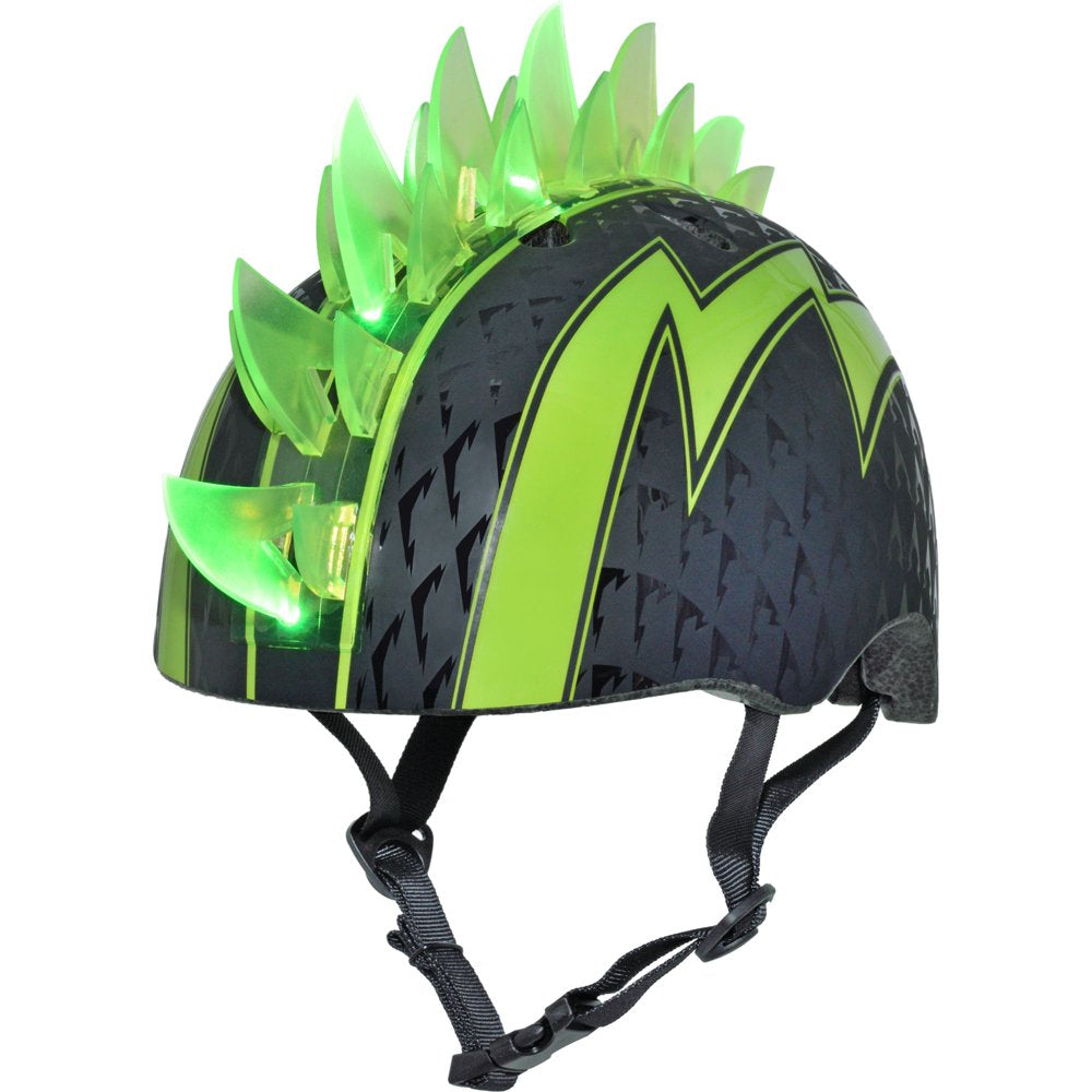 Raskullz Bolt LED Green Bike Helmet, Child 5+ (50-54Cm)