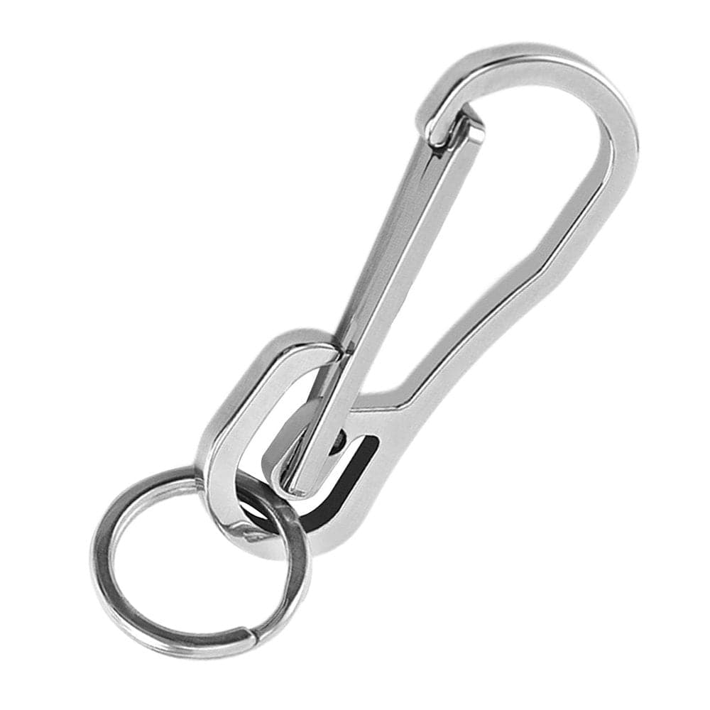 Double Carabiner Keychain Buckle Tools anti Lost for Traveling Men Women , Black