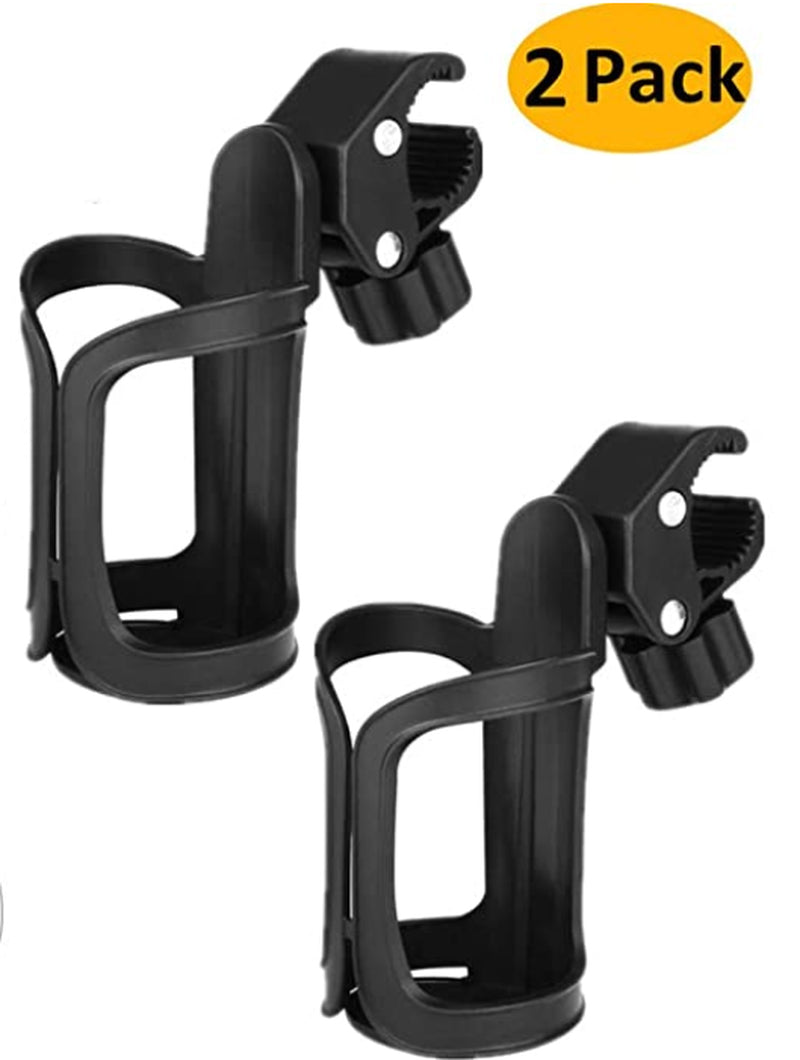 Bicycle Bottle Holder 2 Pack 360 Degree Rotation Drink Water Cup Holder Quick Release Universal Pushchair Cup Holder for Bicycles, Mountain Bikes, Buggies and Wheelchairs