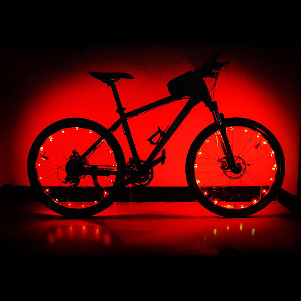 Yescom Bright LED Bike Wheel Light Auto Open and Close Bicycle Wheel Spoke Light String Red