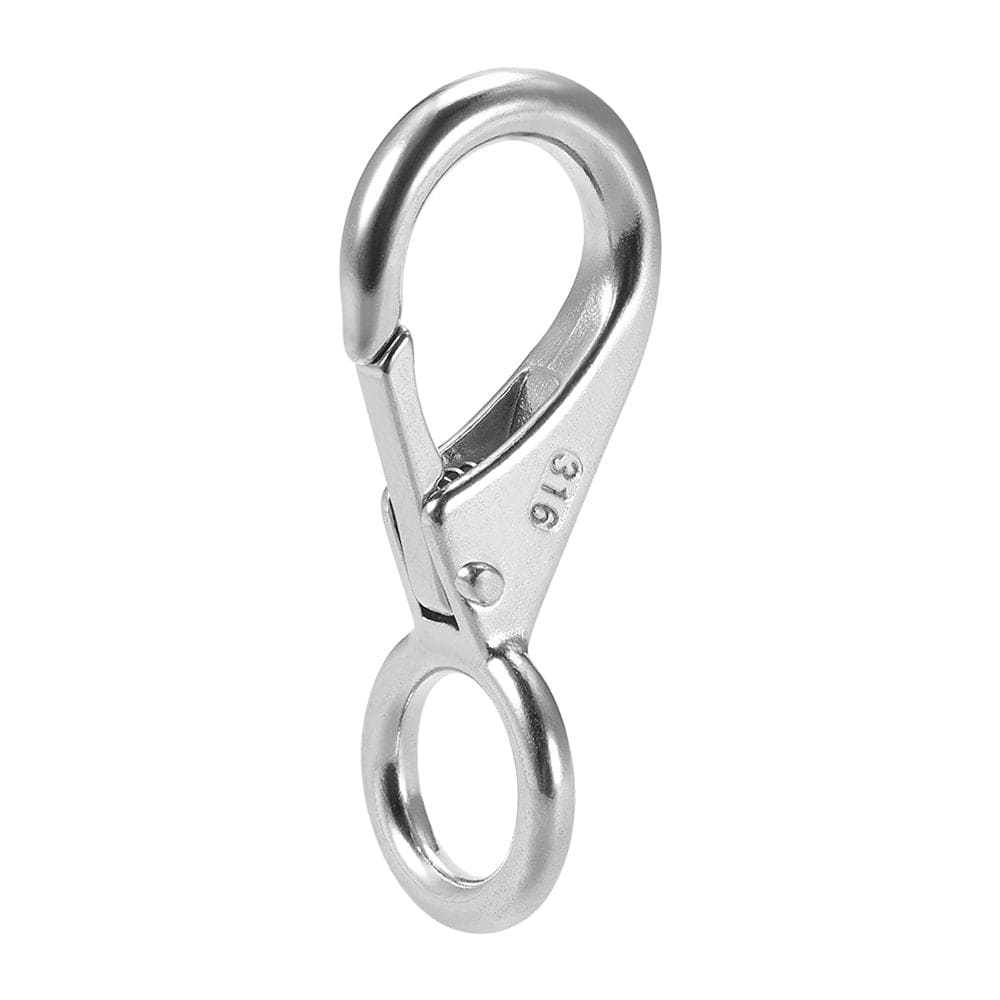 Fixed Eye Hook,304 Stainless Steel 1# Carabiner Lock Boat Clip Hook 70Mm Length Silver