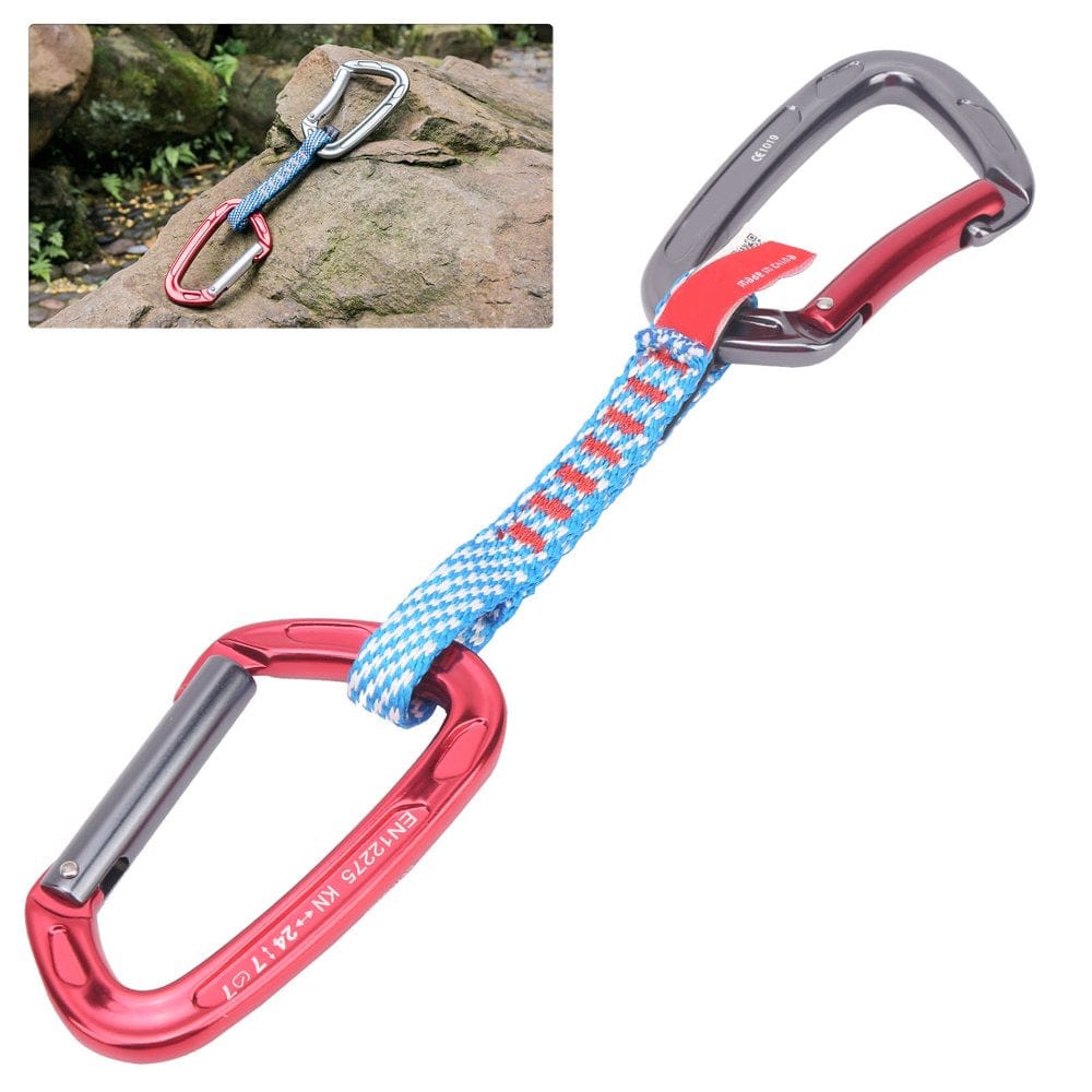Fugacal CAMNAL Outdoor Climbing Quickdraw Set Straight Gate and Bent Gate Carabiner 27Cm,Carabiner Quickdraw Set