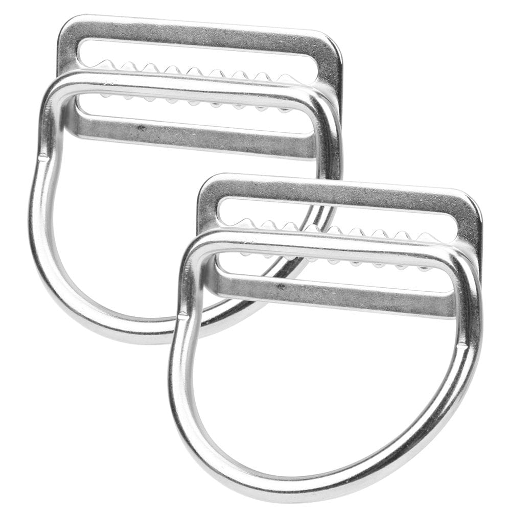 Fyydes 2Pcs Weight Belt Keeper Stopper Bent D with Buckle Stainless Steel Diving Webbing Climbing Harness Accessories,Webbing D ,Weight Belt Keeper