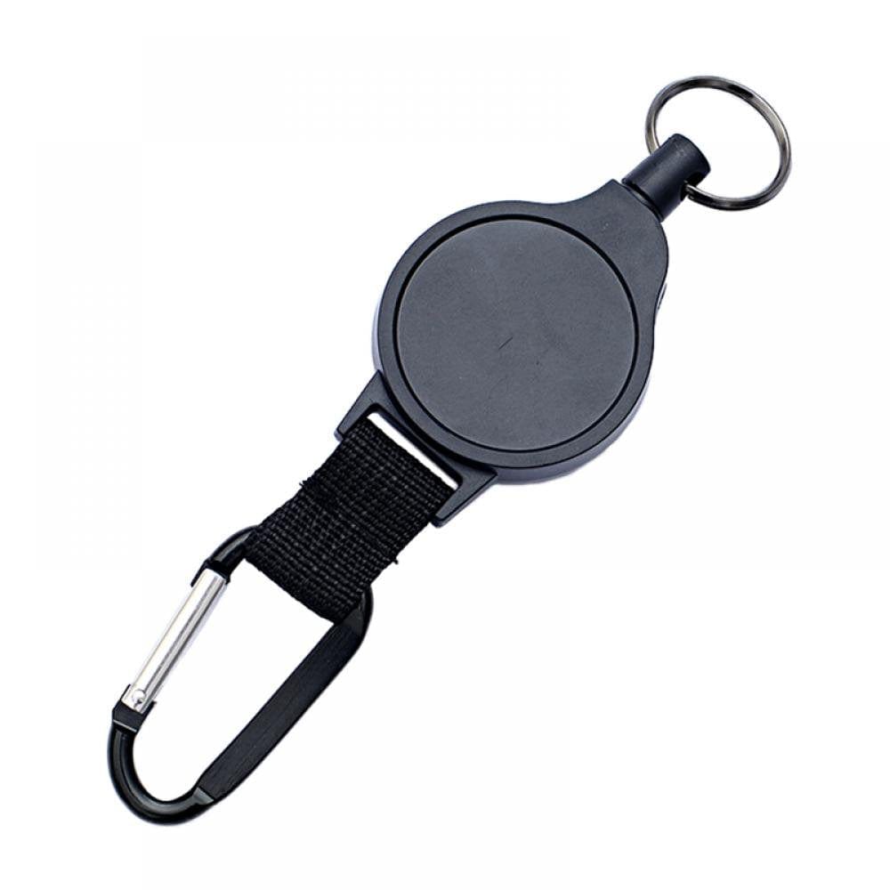 Locking Carabiner Keychain Side Pull High Elasticity Woven Webbing Stainless Steel Clip Buckle for Hiking Climbing Camping